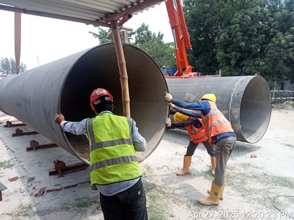 after welding bead making pipe shifting any at pk 21 400km