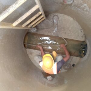 pipe cleaning work going on for cc tv, chittagong