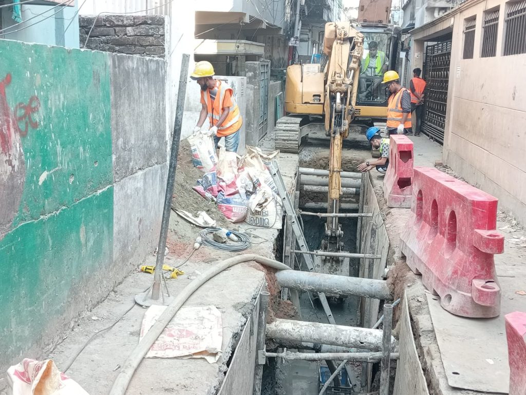 excavation work on going at d zone hazi badsha mia lane, chittagong