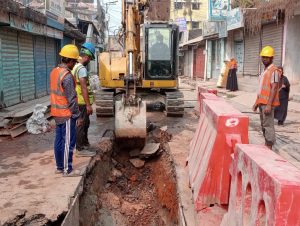 excavation work on going at d zone chotopol road, ctg.